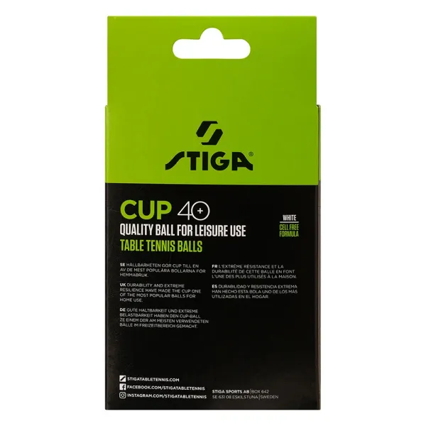 Мяч для наст. тенниса Stiga Cup ABS, 1110-2510-12, диам.40+мм, пластик, упак. 12 шт, белый за 1&nbsp;774.80 ₽ в Ижевске