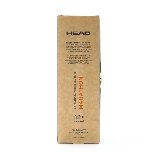 Мяч теннисный HEAD Marathon 3B, 578183, крафт. упак.3шт, без давления, фетр, нат.резина,желтый за 1&nbsp;055.70 ₽ в Ижевске