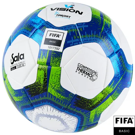 Мяч футзал. VISION Target, FS324094, FIFA Basic, р.4, 32 п. PU, 3 подкл.сл, термосшивка, бело-синий за 3&nbsp;519 ₽ купить в Ижевске