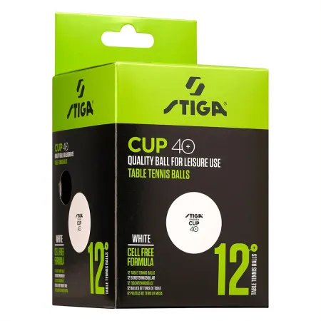 Мяч для наст. тенниса Stiga Cup ABS, 1110-2510-12, диам.40+мм, пластик, упак. 12 шт, белый за 1&nbsp;774.80 ₽ купить в Ижевске