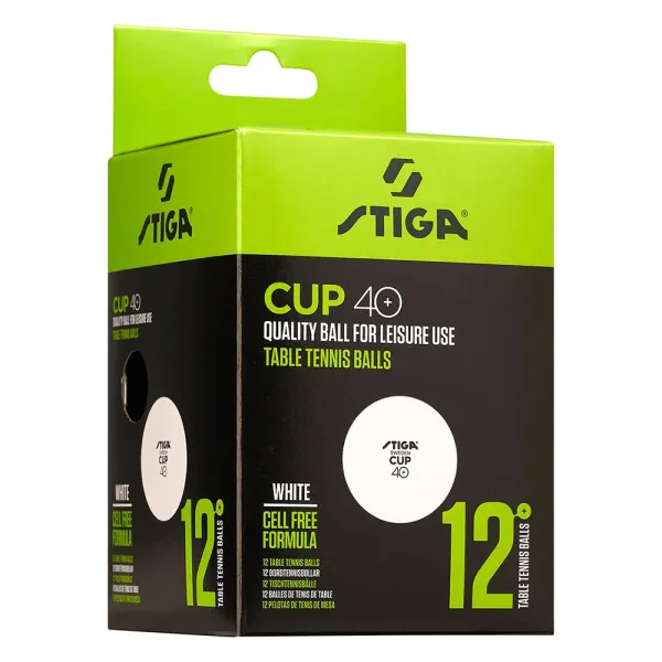 Мяч для наст. тенниса Stiga Cup ABS, 1110-2510-12, диам.40+мм, пластик, упак. 12 шт, белый за 1&nbsp;774.80 ₽ в Ижевске