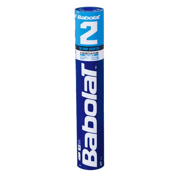 Воланы для бадминтона BABOLAT 2 (перо/пробка), 551022, уп.12шт., бел., сред. скор.