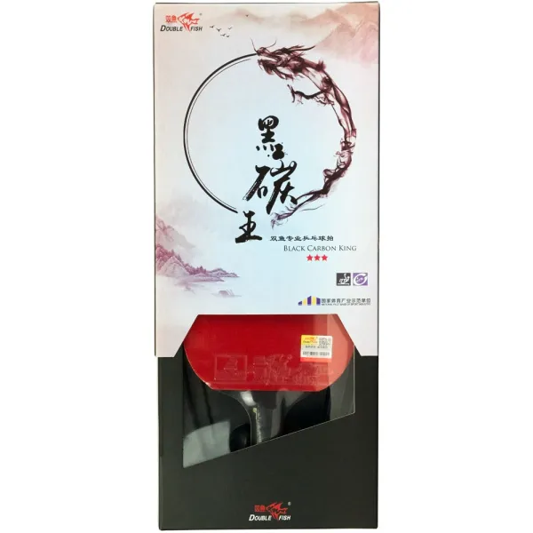 Ракетка для н/т DOUBLE FISH Black Carbon King Racket 3***, для професс.,ITTF Appr.,накл.2,1,мм за 4&nbsp;346.90 ₽ в Ижевске