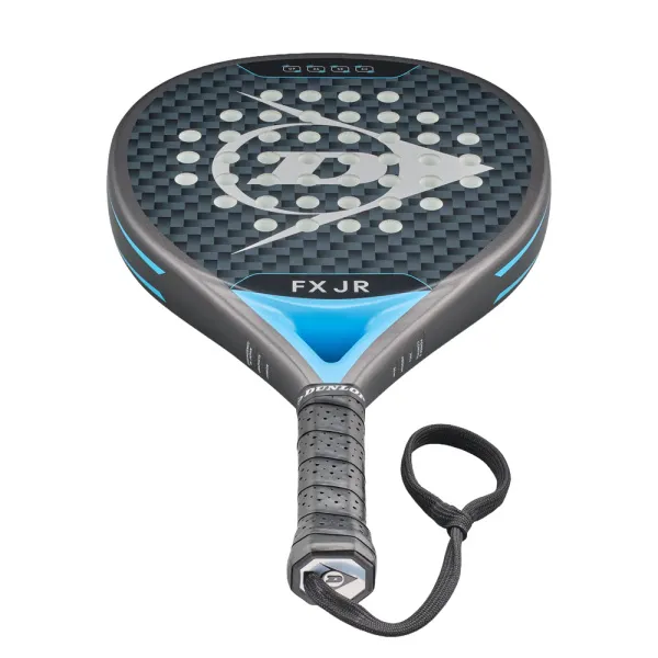 Ракетка для падела Dunlop FX Jr, 10370738, для юниоров, гибрид, графит, черно-голубой за 11&nbsp;019.40 ₽ в Ижевске