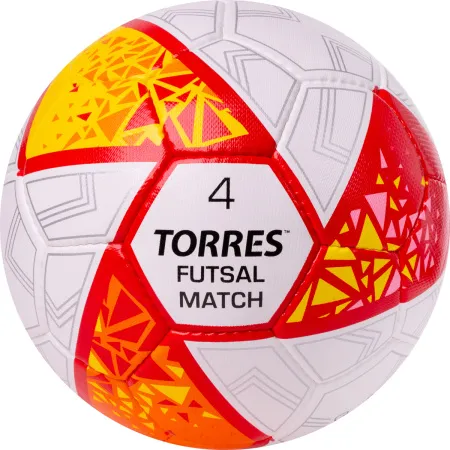 Мяч футзал. TORRES Futsal Match, FS323774, р.4, 32 панели. ПУ,4 подкл.слоя,ручн.сш,бело-крас-жёлт за 2&nbsp;454.80 ₽ купить в Ижевске
