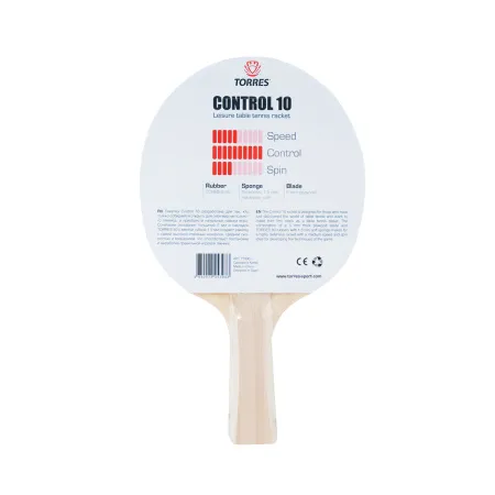 Ракетка для н/т TORRES Control 10, TT0001, для начинающих, накладка 1,5 мм, конич. ручка за 426.70 ₽ купить в Ижевске