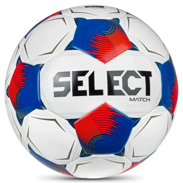 Мяч футб. SELECT Match DВ V26, 0575371004,р.5, FIFA Basic, 32п, ПУ, гибр.сш., бело-сине-красный